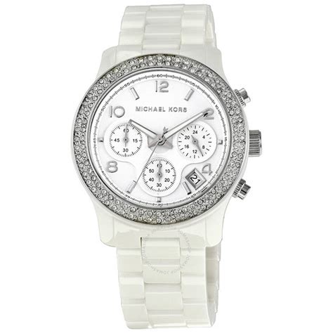 michael kors women's white ceramic watch|mk5188.